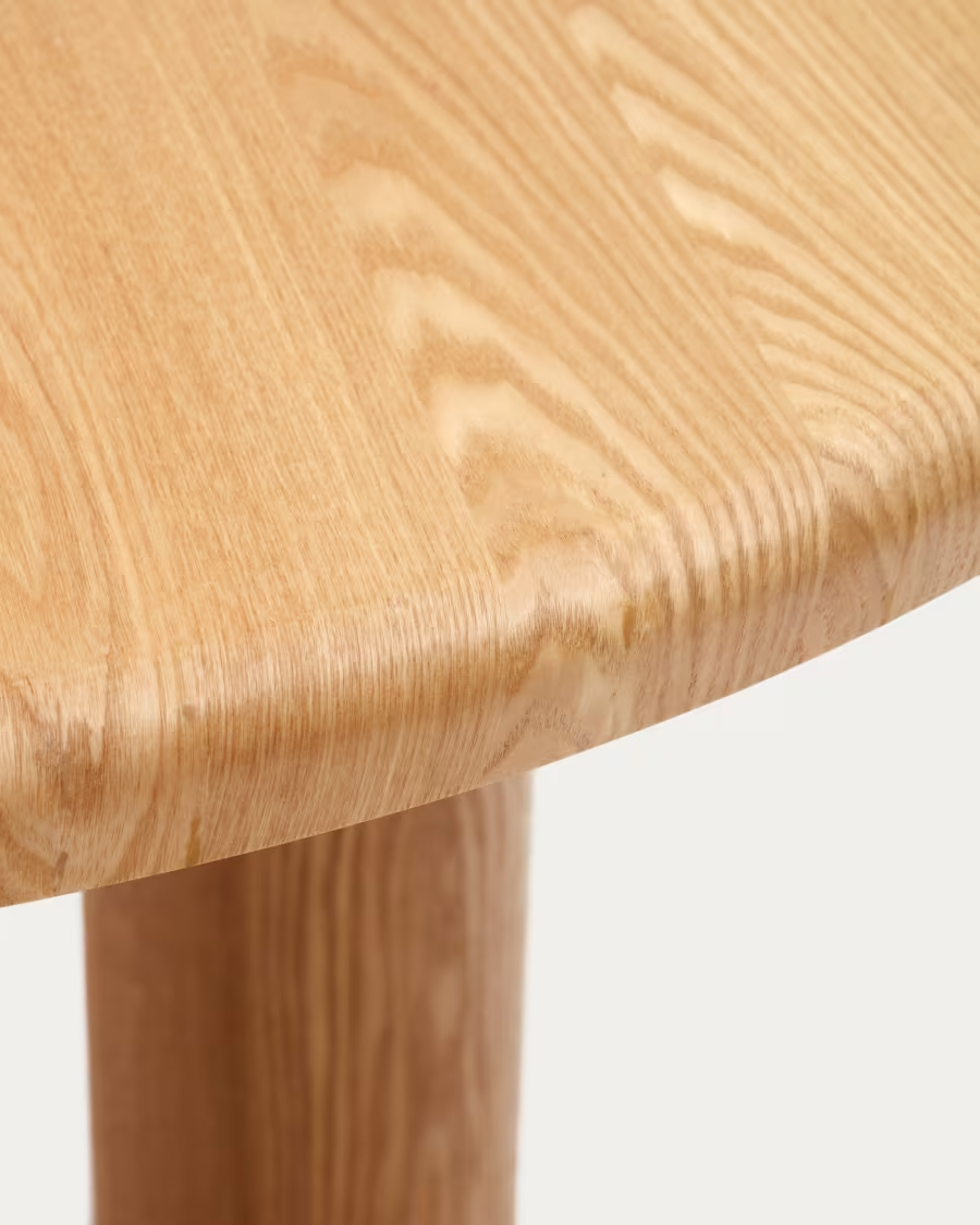 Kave Home Mailen round table in ash wood veneer with natural finish, Ø 120 cm