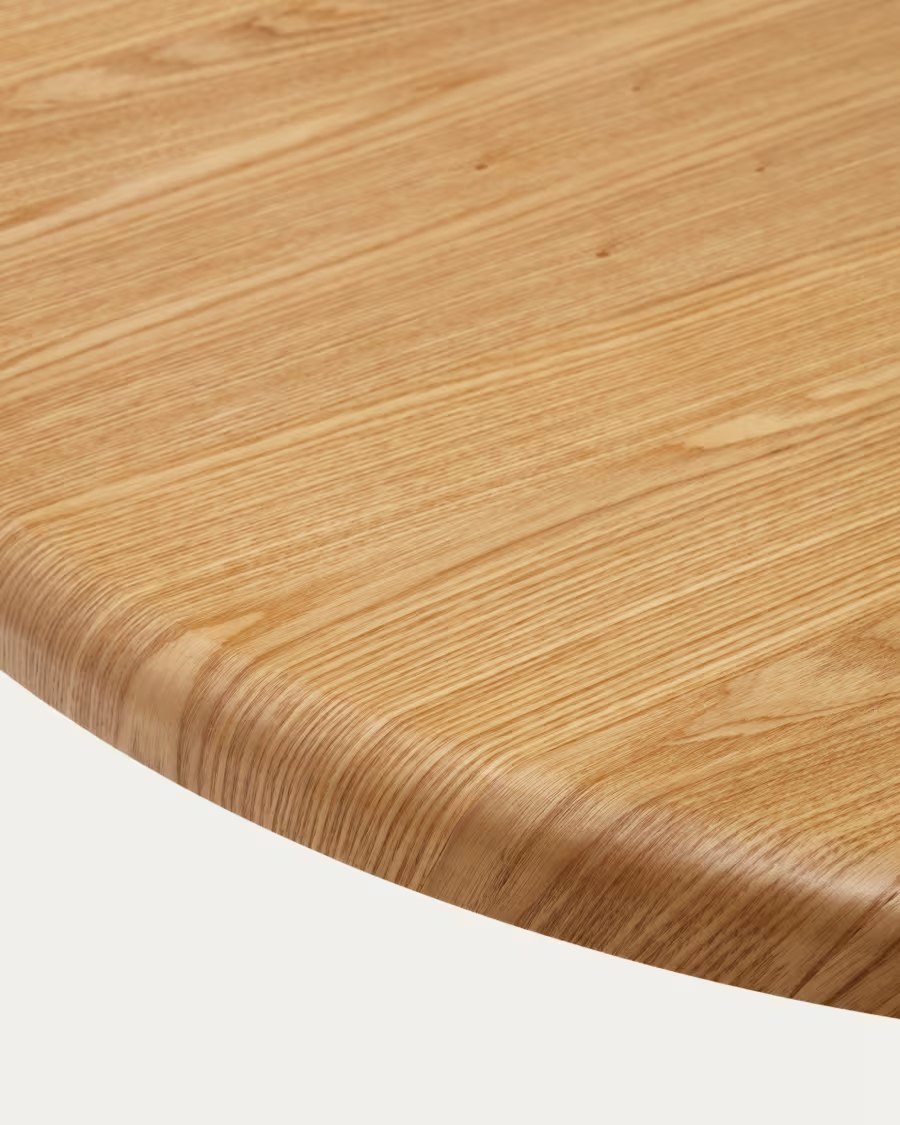 Kave Home Mailen oval table in ash wood veneer with natural finish, Ø 220 x 105