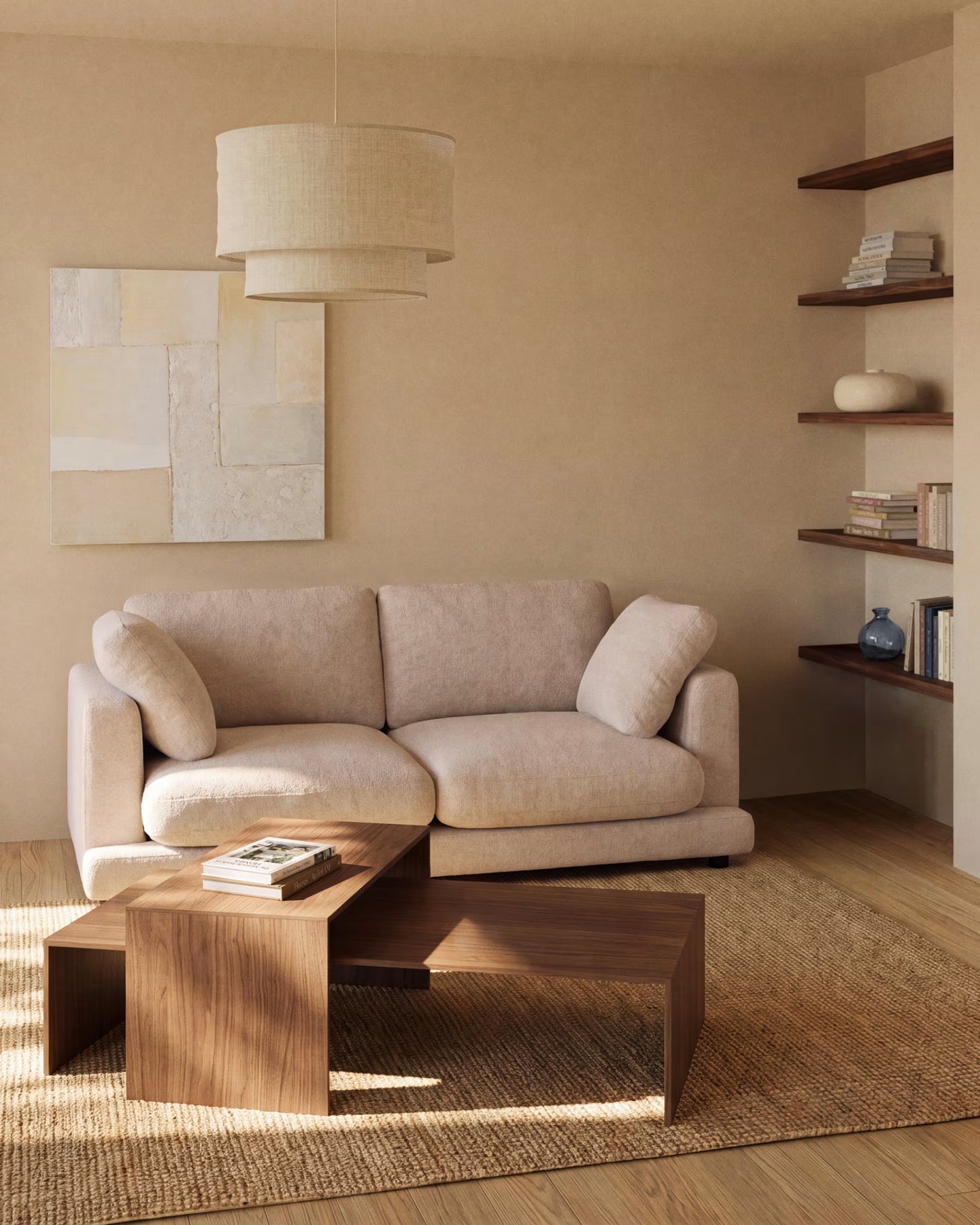 Kave Home Mariela Linen Ceiling Lamp Shade in a Beige Finish Ø 60 x 40 cm