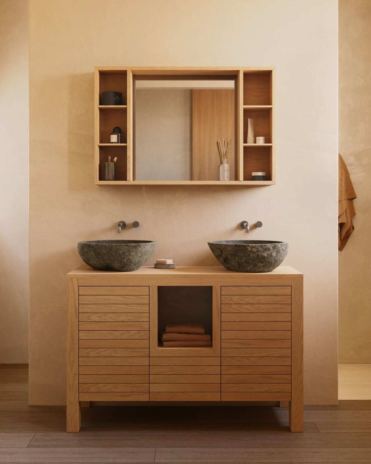 Kave Home Tetsu Stone Wash Basin, Ø 40 cm