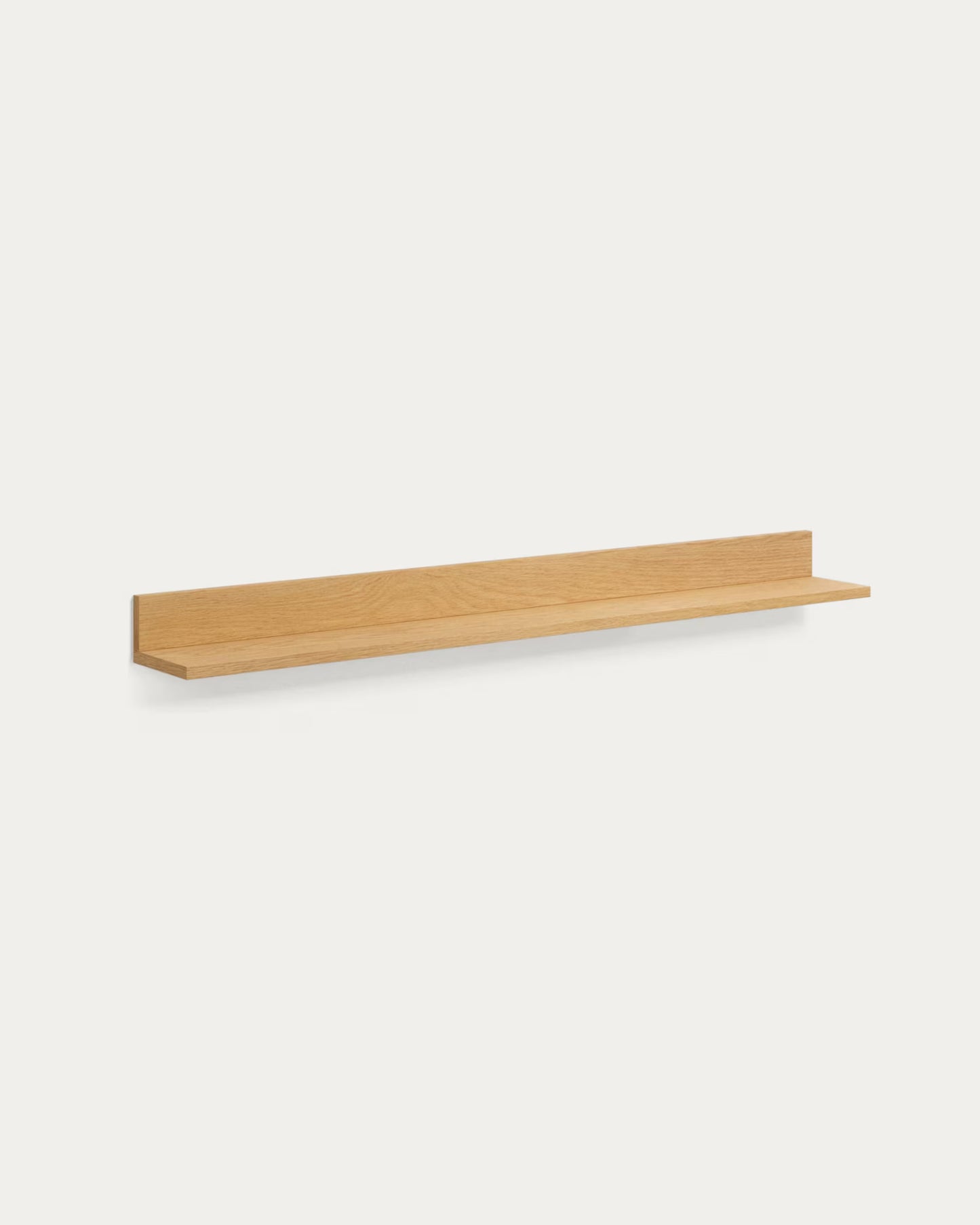 Kave Home Abilen Oak Veneer and White Lacquer Shelf, 120 x 15 cm, FSC™ 100% Certified