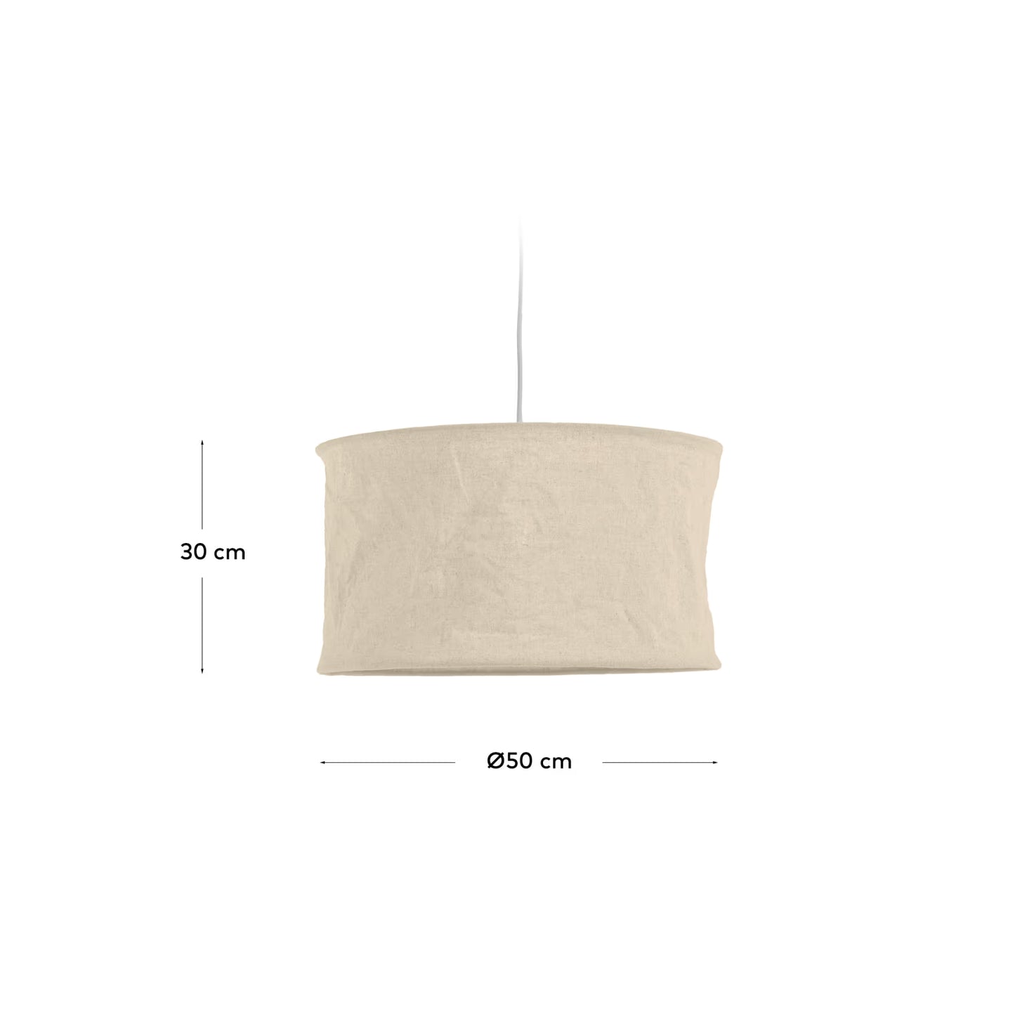 Kave Home Mariela Ceiling Lamp Shade in Linen with Beige Finish Ø 50 cm