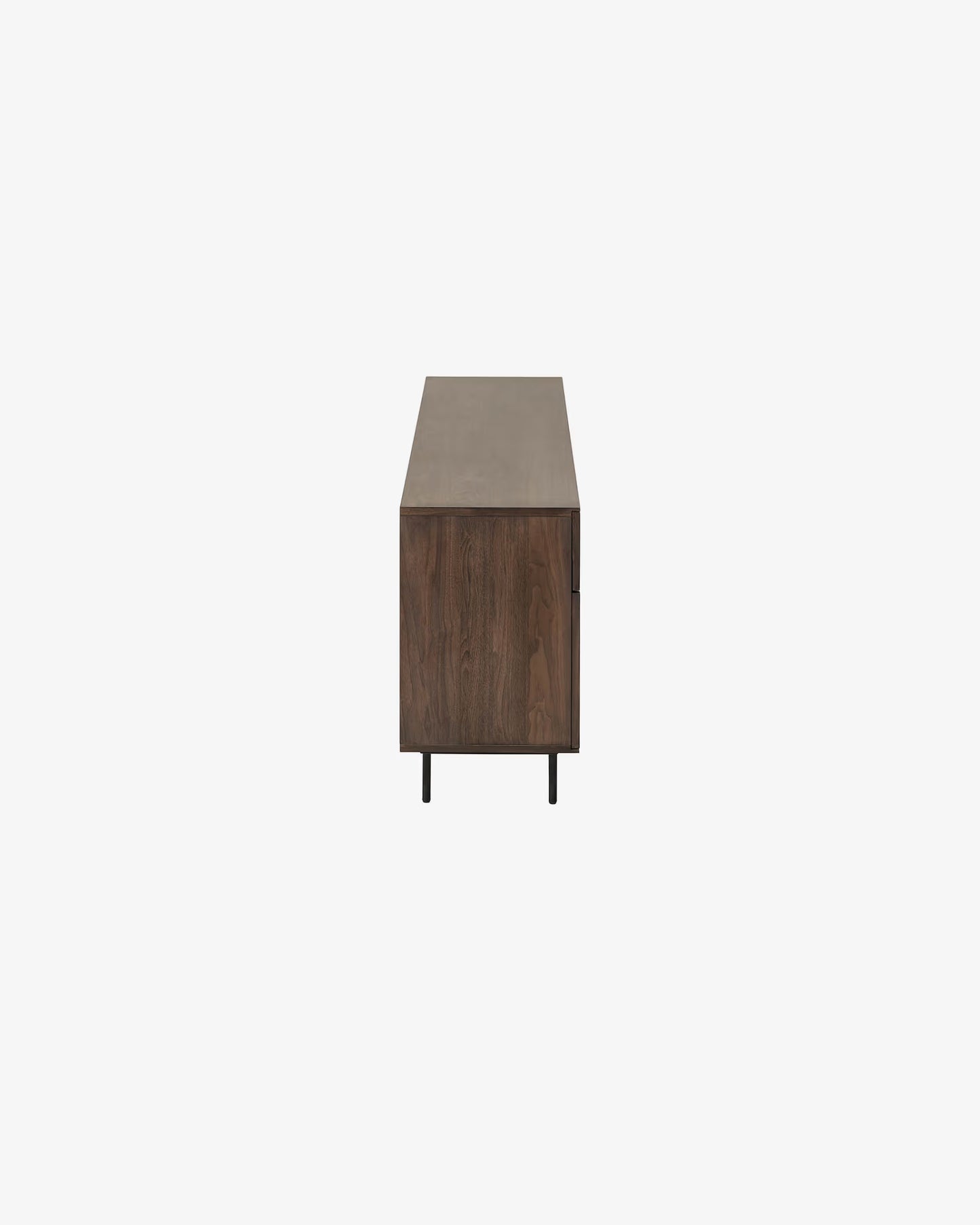 Kave Home Cutt American Walnut Veneer Sideboard w/ 2 Doors, 2 Drawers & Black Steel, 180 x 73 cm