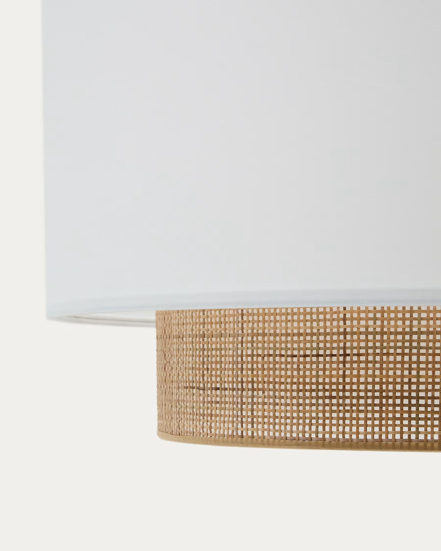 Kave Home Erna Bamboo Ceiling Lamp Shade in a Natural and White Finish Ø 60 cm