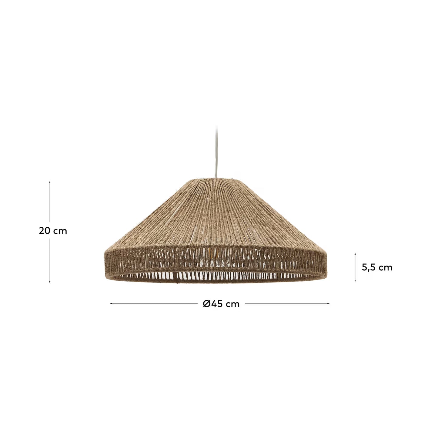 Kave Home Pontos Ceiling Lamp Shade in Jute with a Natural Finish, Ø 45 cm