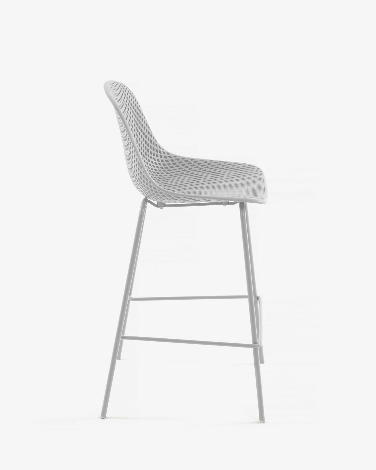 Kave Home Single Quinby Stool in White, Seat Height 75 cm