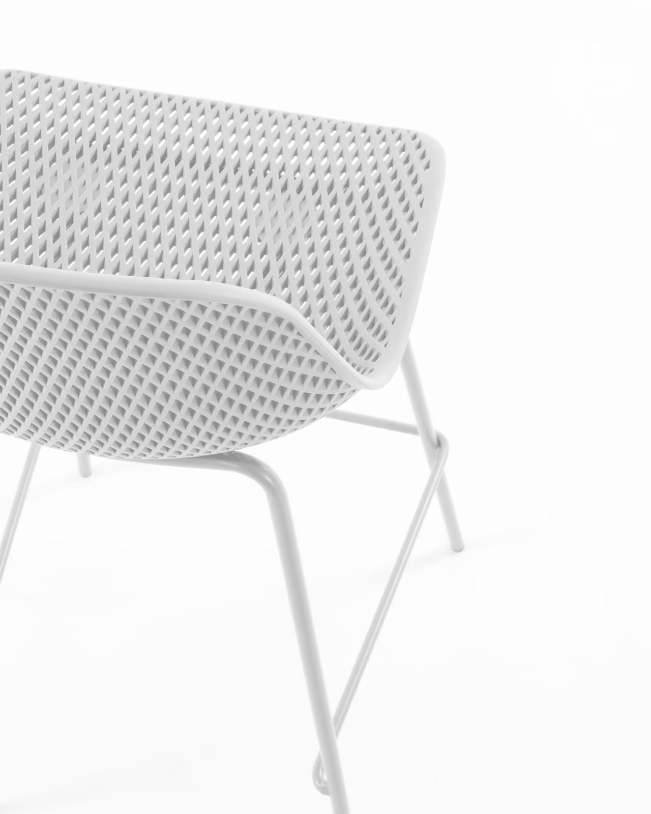 Kave Home Single Quinby Stool in White, Seat Height 75 cm