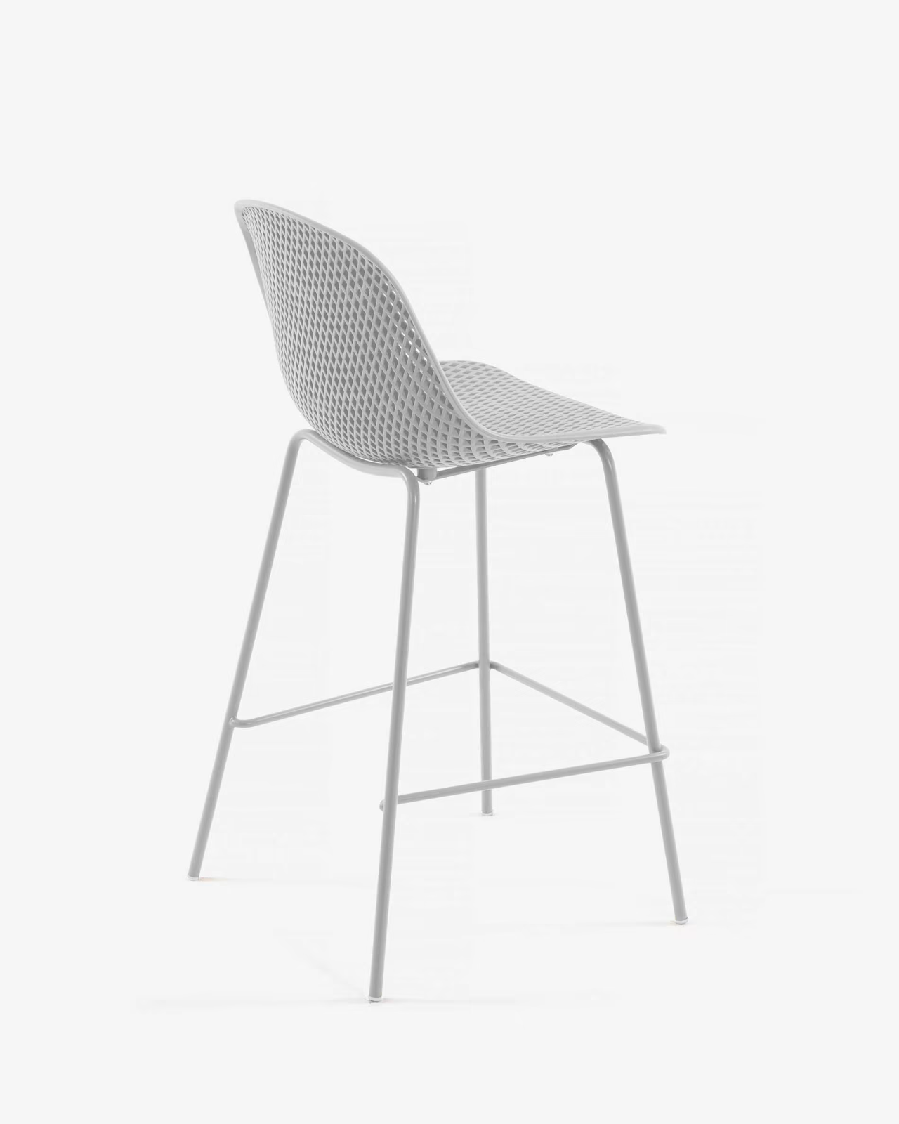 Kave Home Single Quinby Stool in White, Seat Height 75 cm