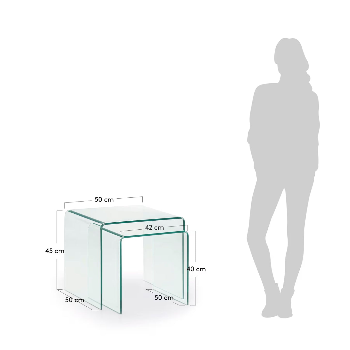 Kave Home Burano Nest of 2 Glass Tables