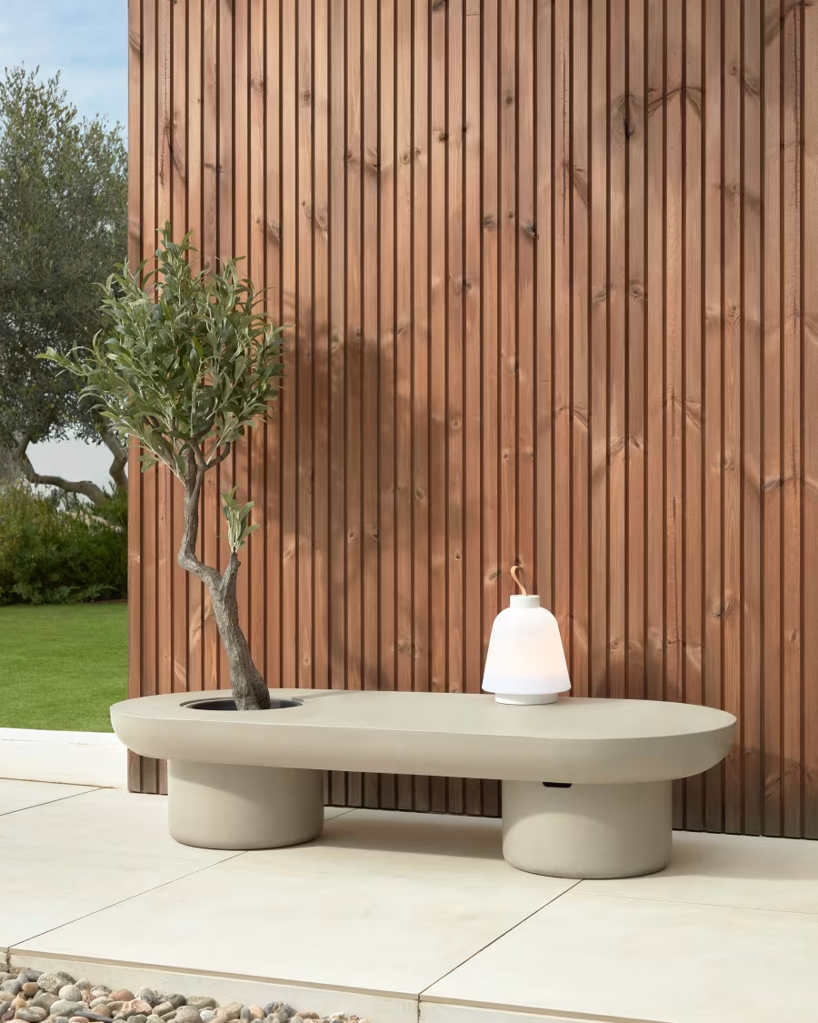 Kave Home Taimi concrete outdoor coffee table Ø 140 x 60 cm