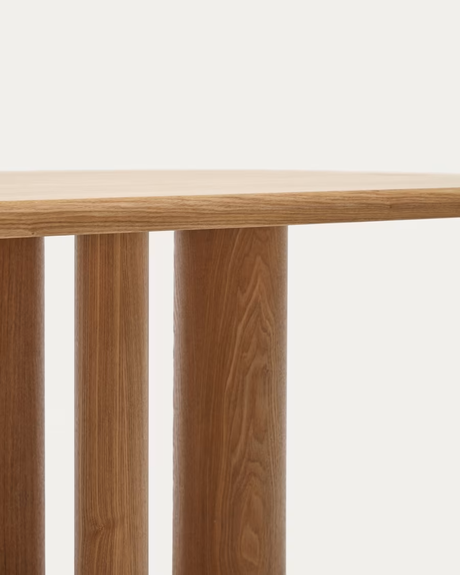 Kave Home Mailen oval table in ash wood veneer with natural finish, Ø 220 x 105