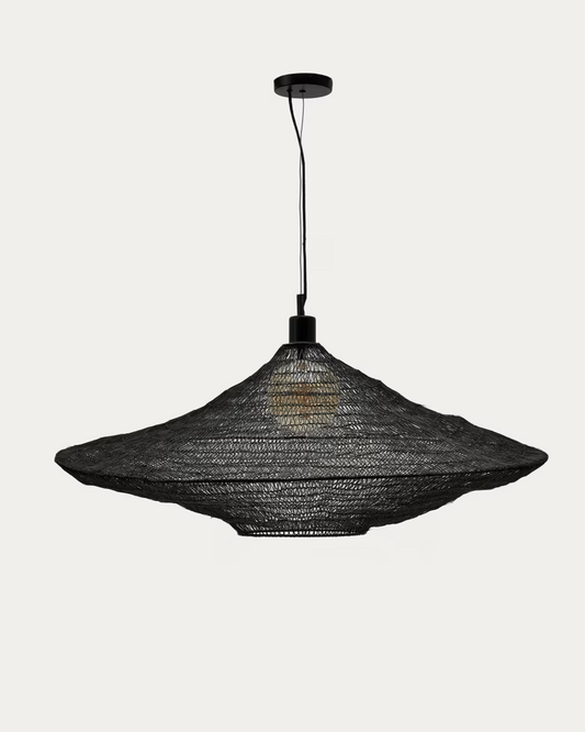 Kave Home Metal Makai ceiling lamp with black finish Ø 87 cm