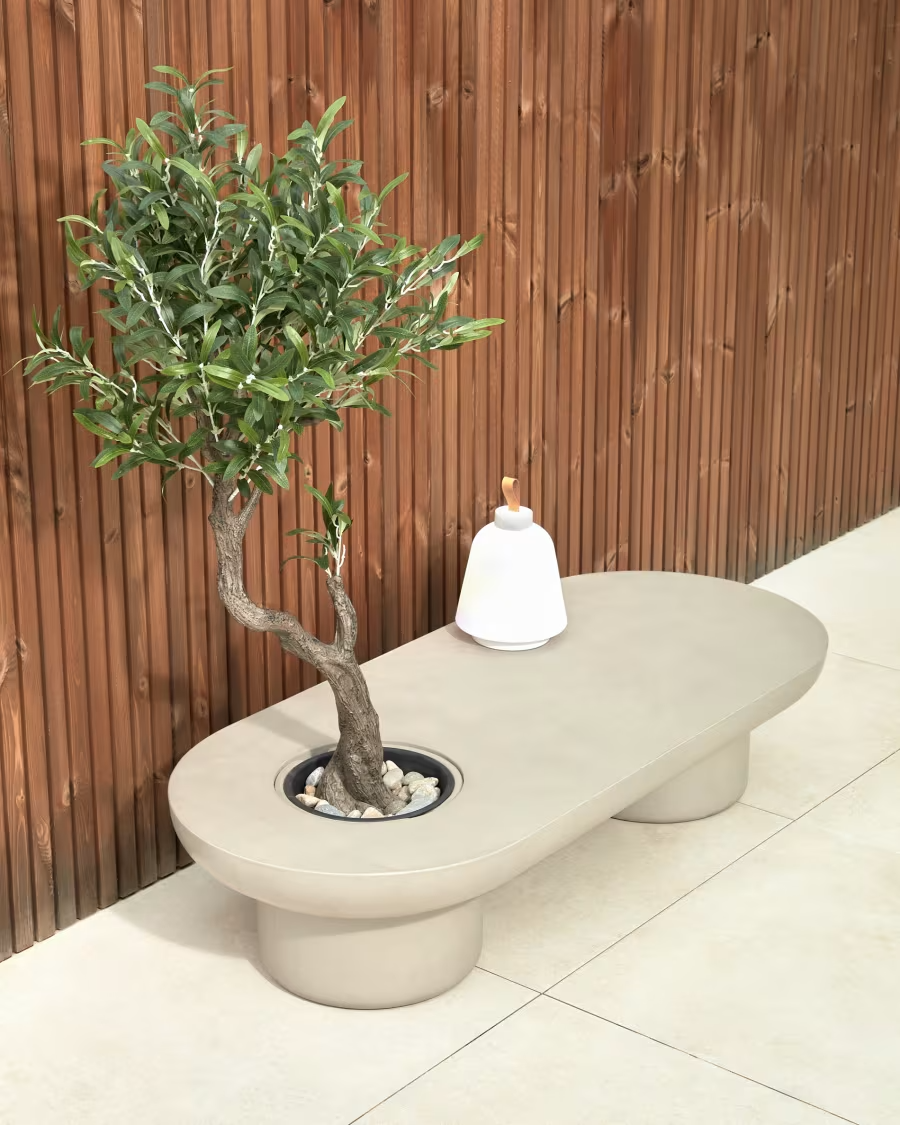 Kave Home Taimi concrete outdoor coffee table Ø 140 x 60 cm