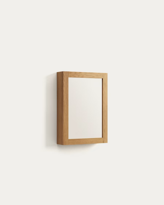 Kave Home Plubia medicine cabinet with mirror in solid teak, 50 x 70 cm