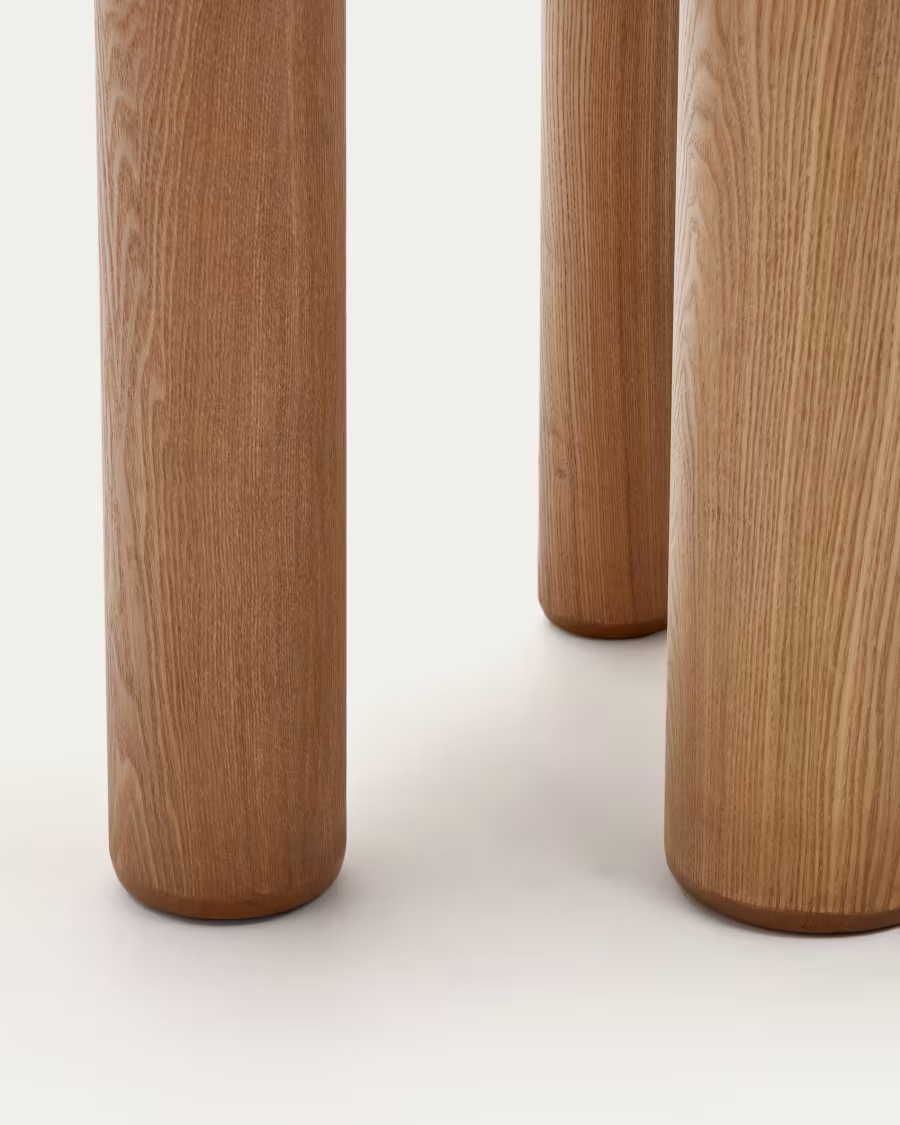Kave Home Mailen oval table in ash wood veneer with natural finish, Ø 220 x 105