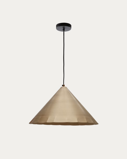 Kave Home Parlava brass ceiling lamp, Ø 46 cm