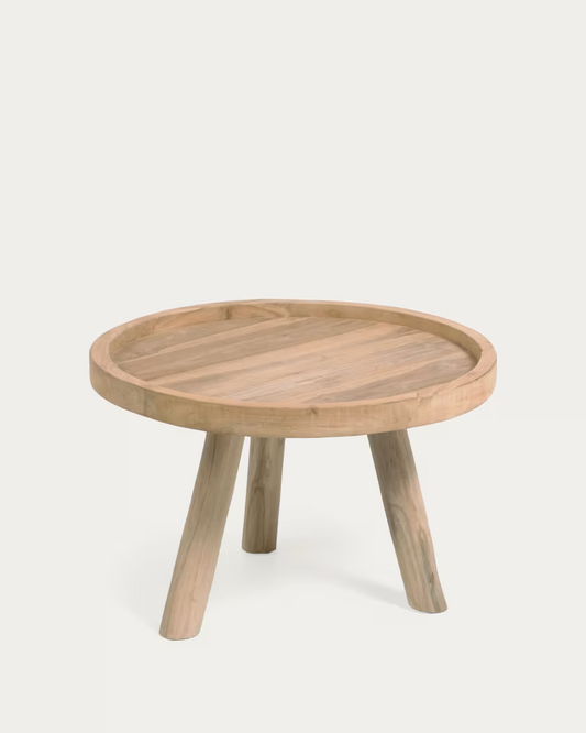 Kave Home Glenda round solid teak wood coffee table, Ø 55 cm