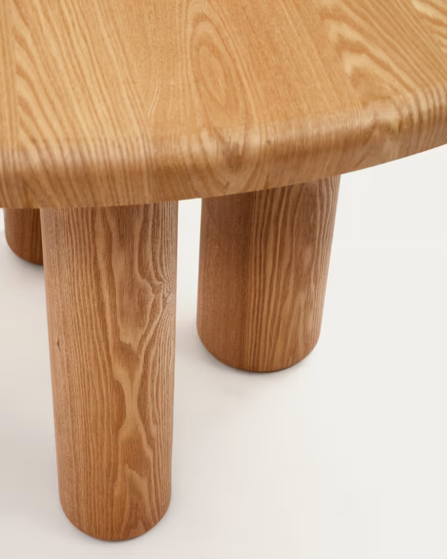 Kave Home Mailen round table in ash wood veneer with natural finish, Ø 120 cm