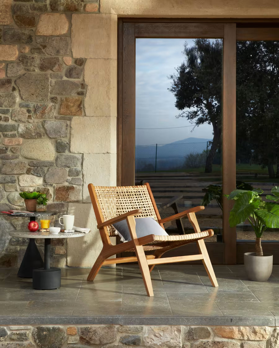 Kave Home Grignoon Chair, Made from Solid Acacia Wood and Woven Wicker FSC 100%