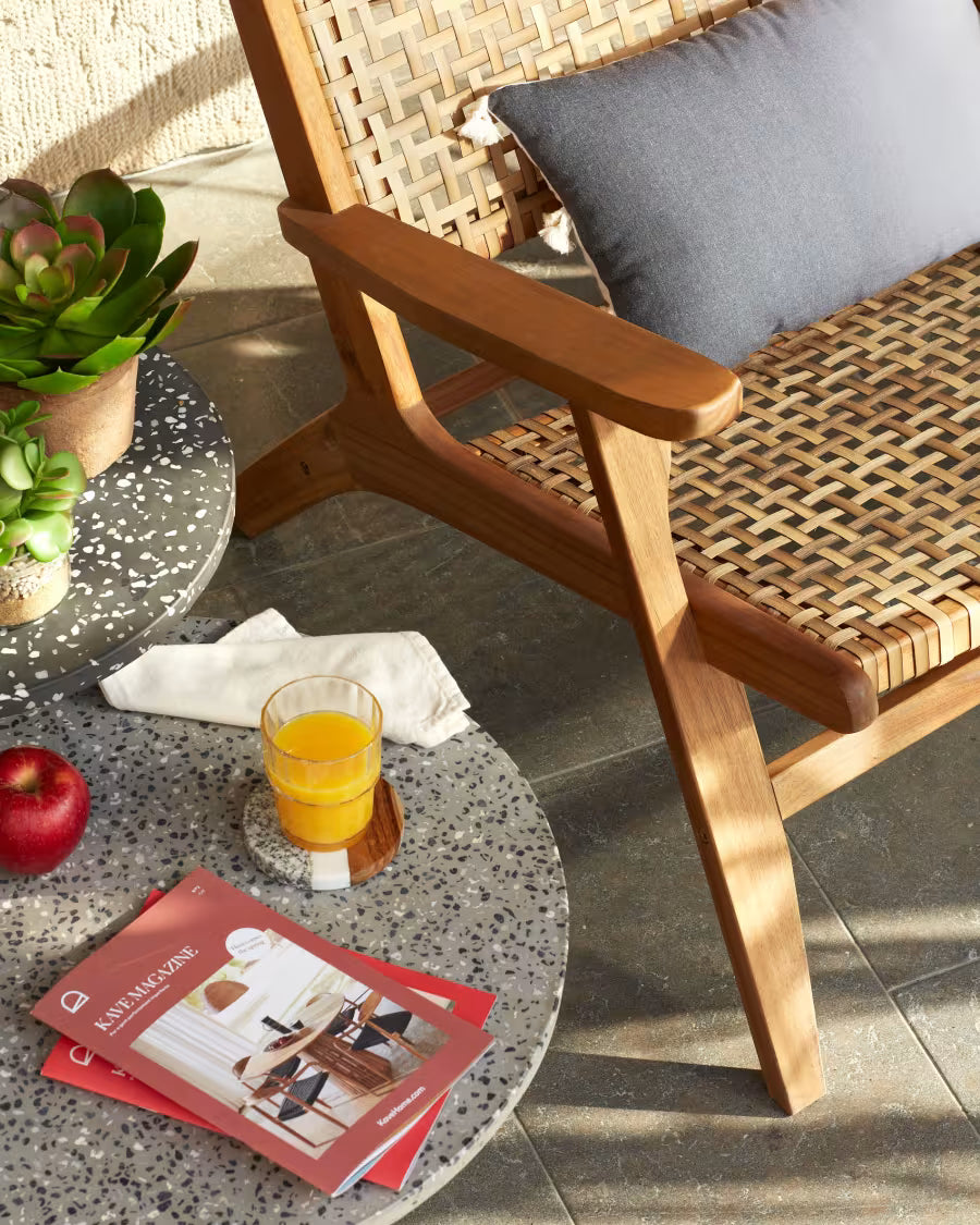 Kave Home Grignoon Chair, Made from Solid Acacia Wood and Woven Wicker FSC 100%