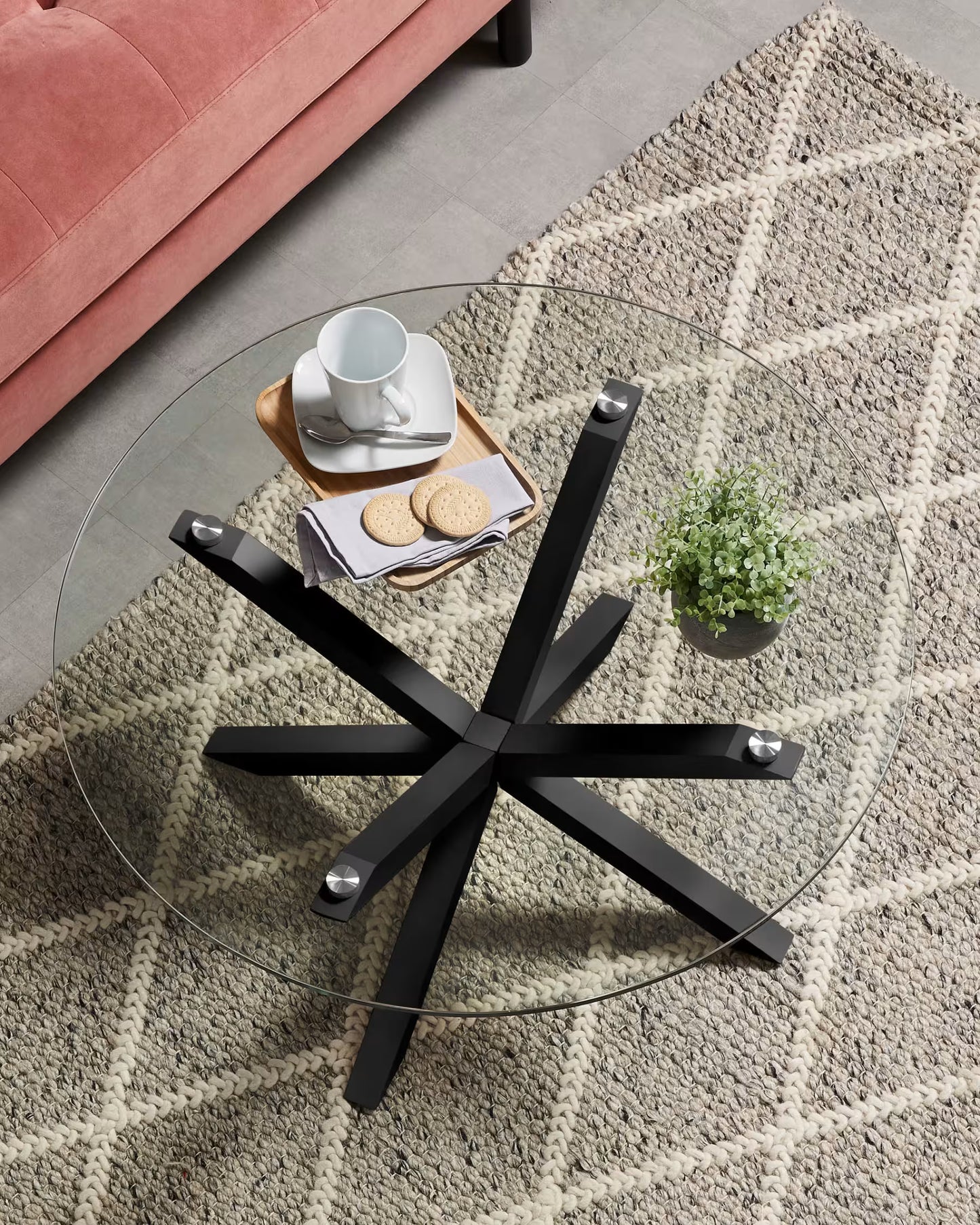 Kave Home Argo Coffee Table Glass Black Ø 82 cm