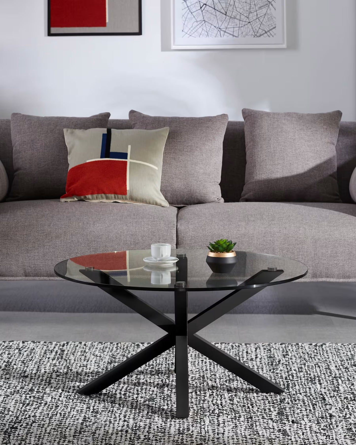 Kave Home Argo Coffee Table Glass Black Ø 82 cm