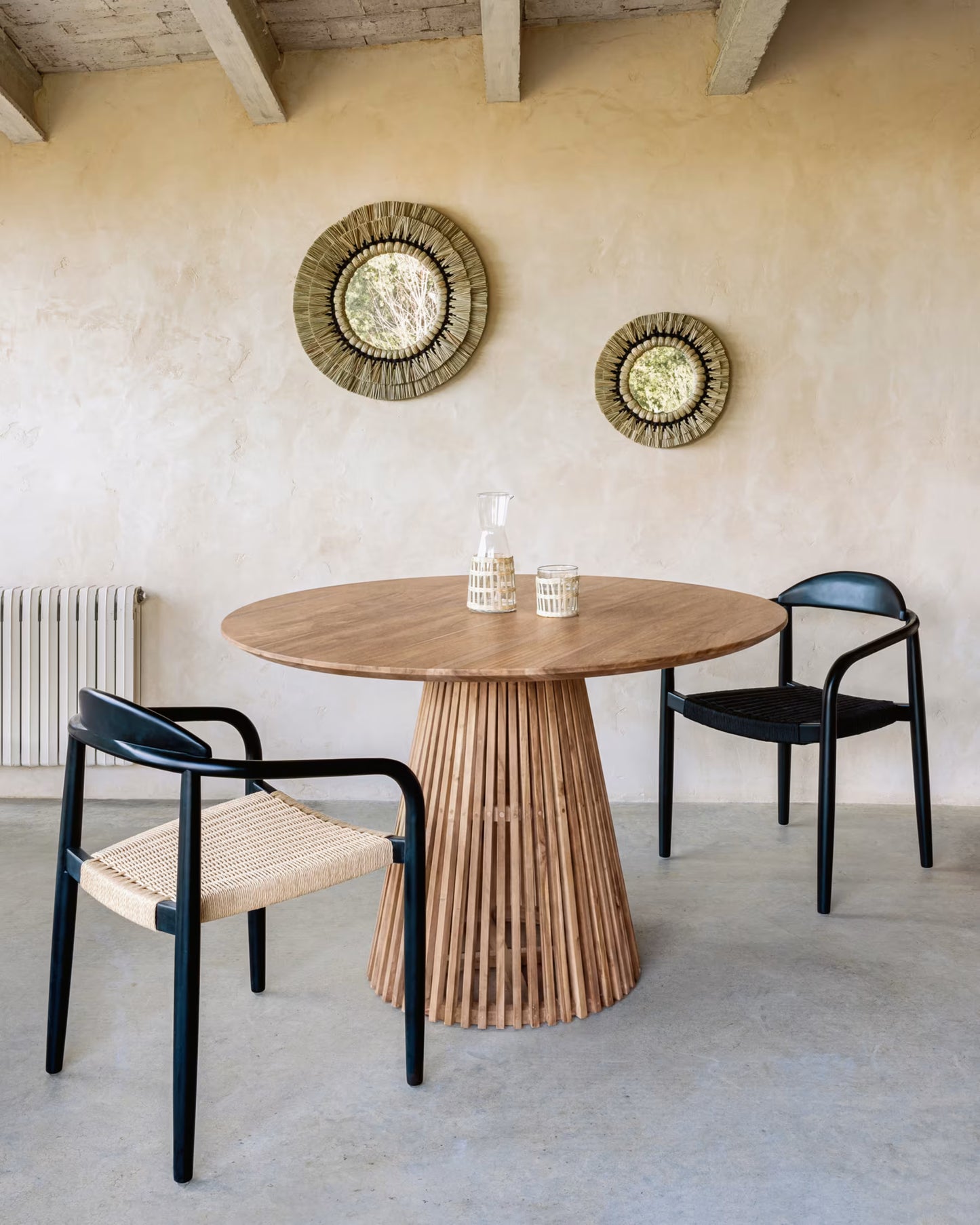 Kave Home Jeanette Round Solid Teak Wood Table, Ø 120 cm