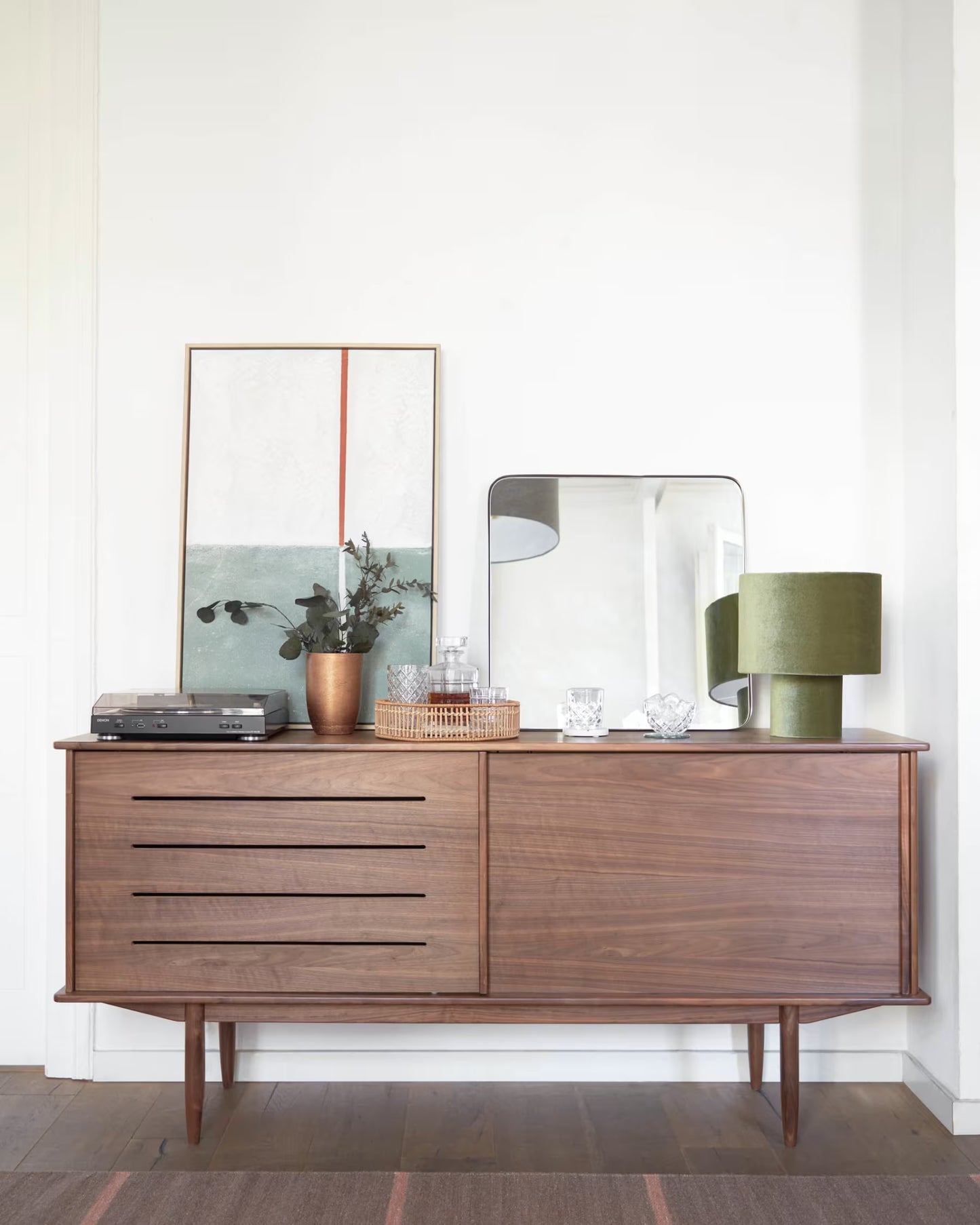 Kave Home Carolin Walnut Wood Veneer Sideboard with 2 Doors and 1 Drawer, 180 x 83.8 cm
