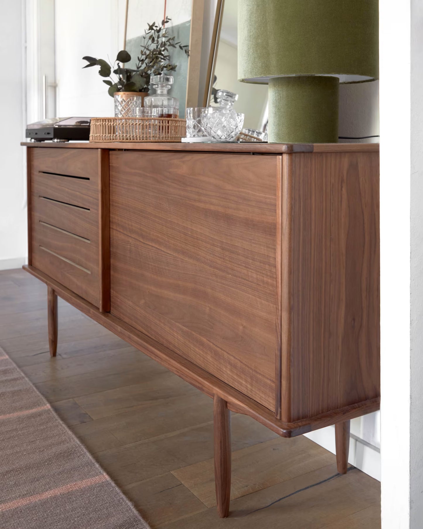 Kave Home Carolin Walnut Wood Veneer Sideboard with 2 Doors and 1 Drawer, 180 x 83.8 cm