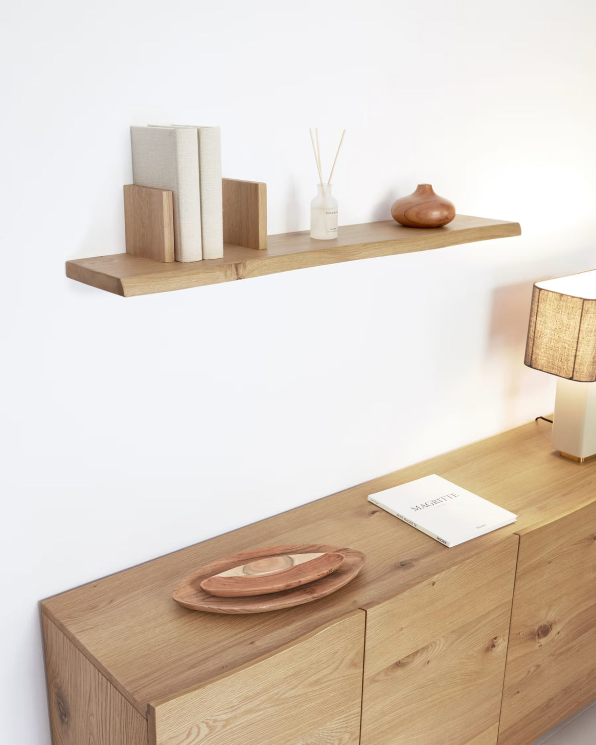Kave Home Rasha Shelf in with Oak Veneer with Natural Finish 100 x 15 cm