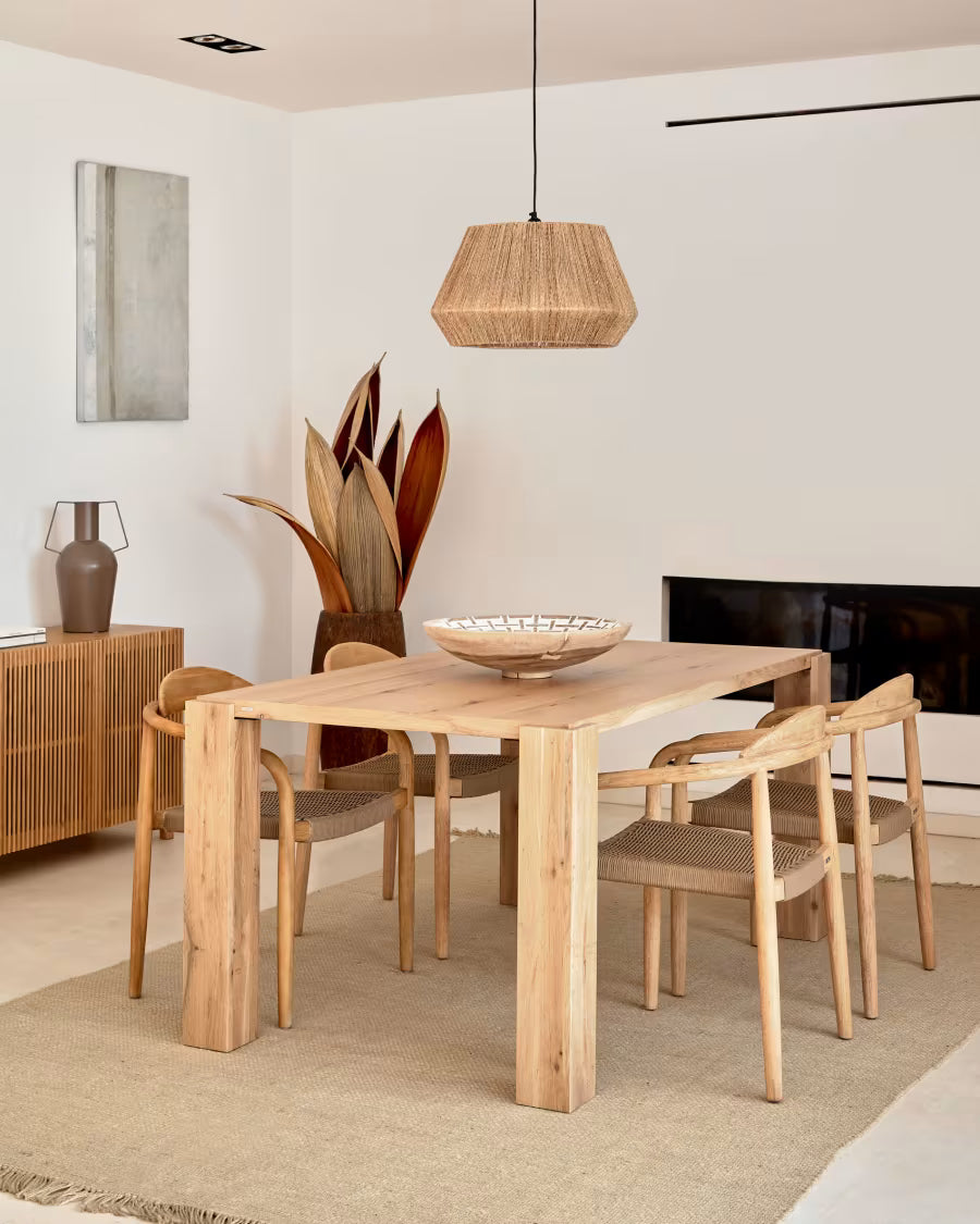 Kave Home Deyanira Table with Oak Veneer and Solid Oak Legs 160 x 90 cm