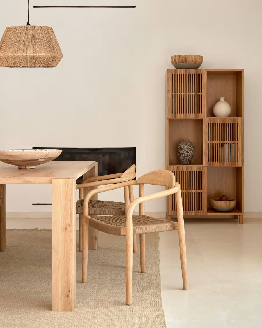 Kave Home Deyanira Table with Oak Veneer and Solid Oak Legs 160 x 90 cm