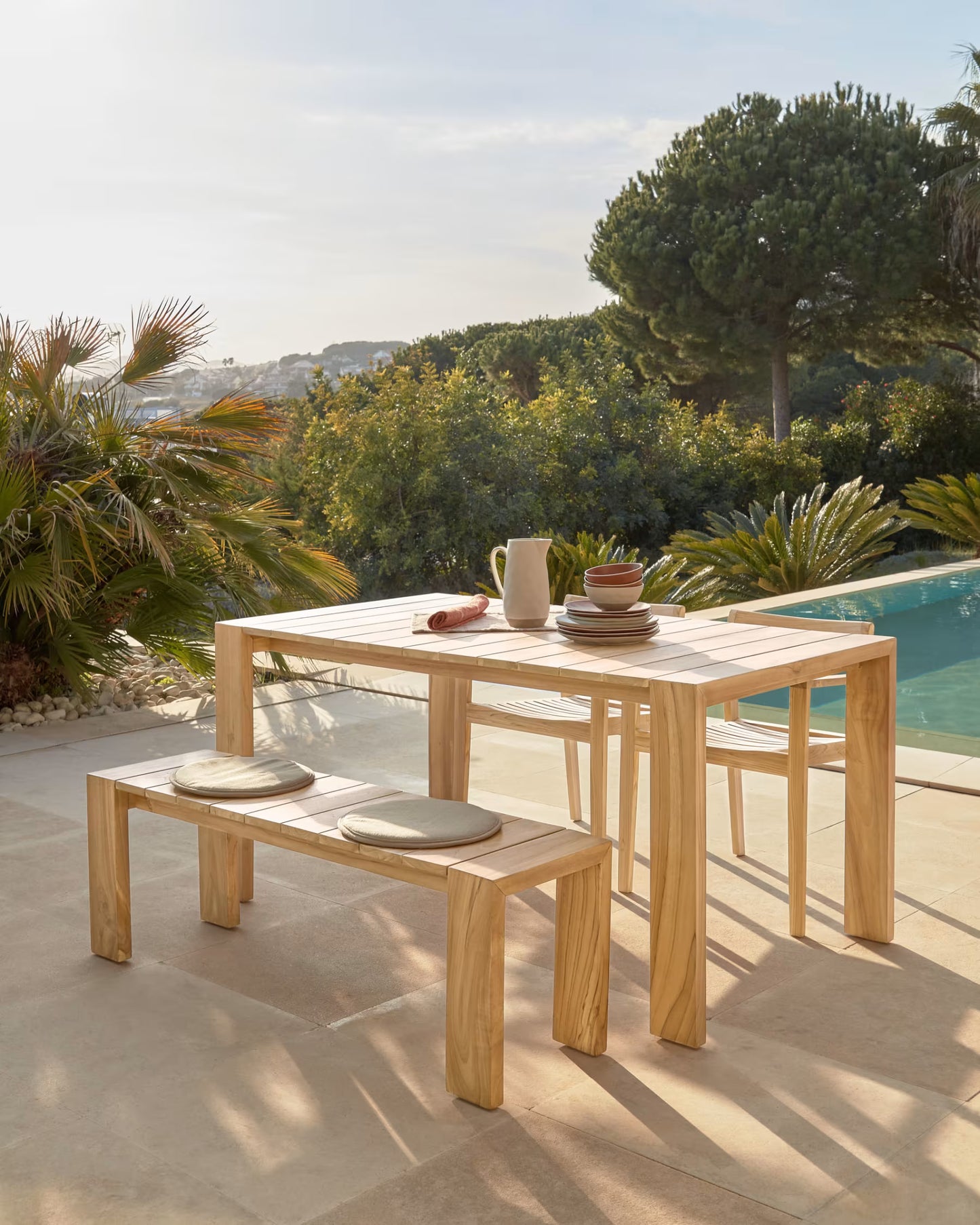 Kave Home Victoire Solid Teak Outdoor Bench 175 cm