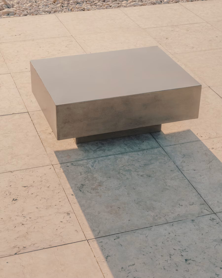 Kave Home Rustella Cement Coffee Table, 80 x 60 cm