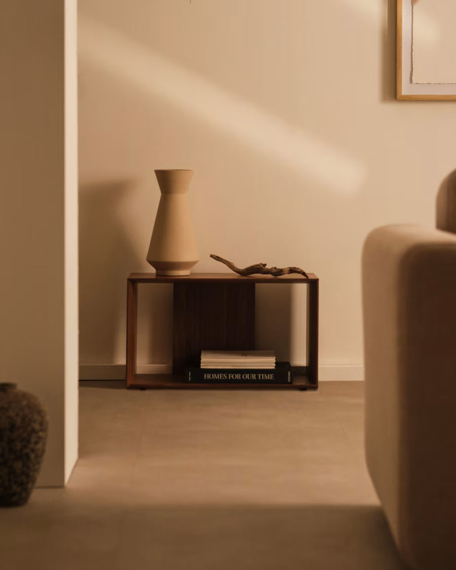 Kave Home Litto Medium Shelf Module in Walnut Veneer, 67 x 38 cm