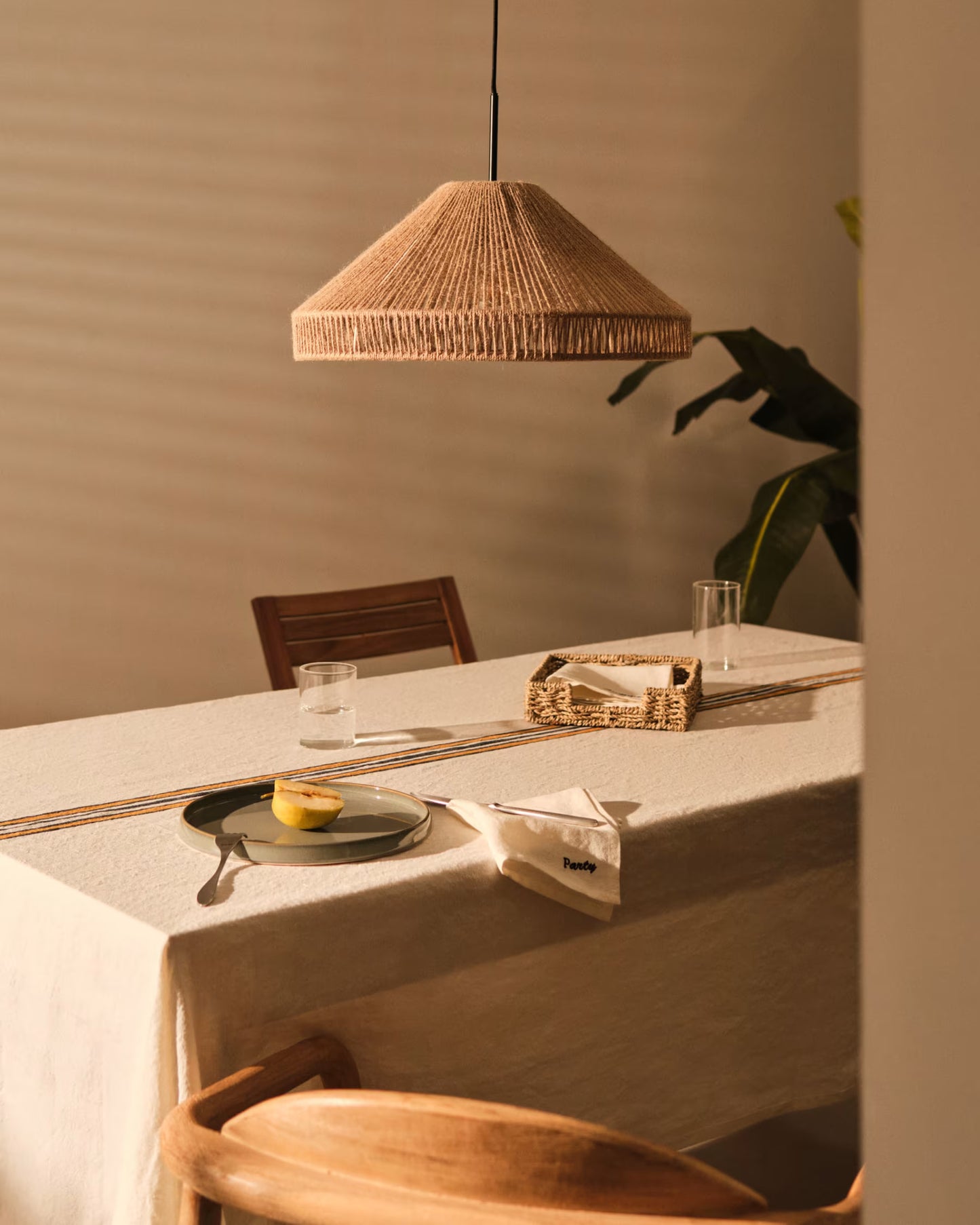 Kave Home Pontos Ceiling Lamp Shade in Jute with a Natural Finish, Ø 45 cm