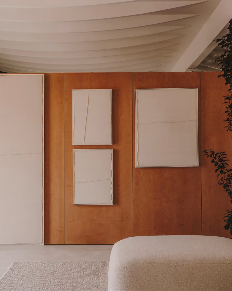 Kave Home Maha White Wall Hanging with Horizontal Line 52 x 72 cm