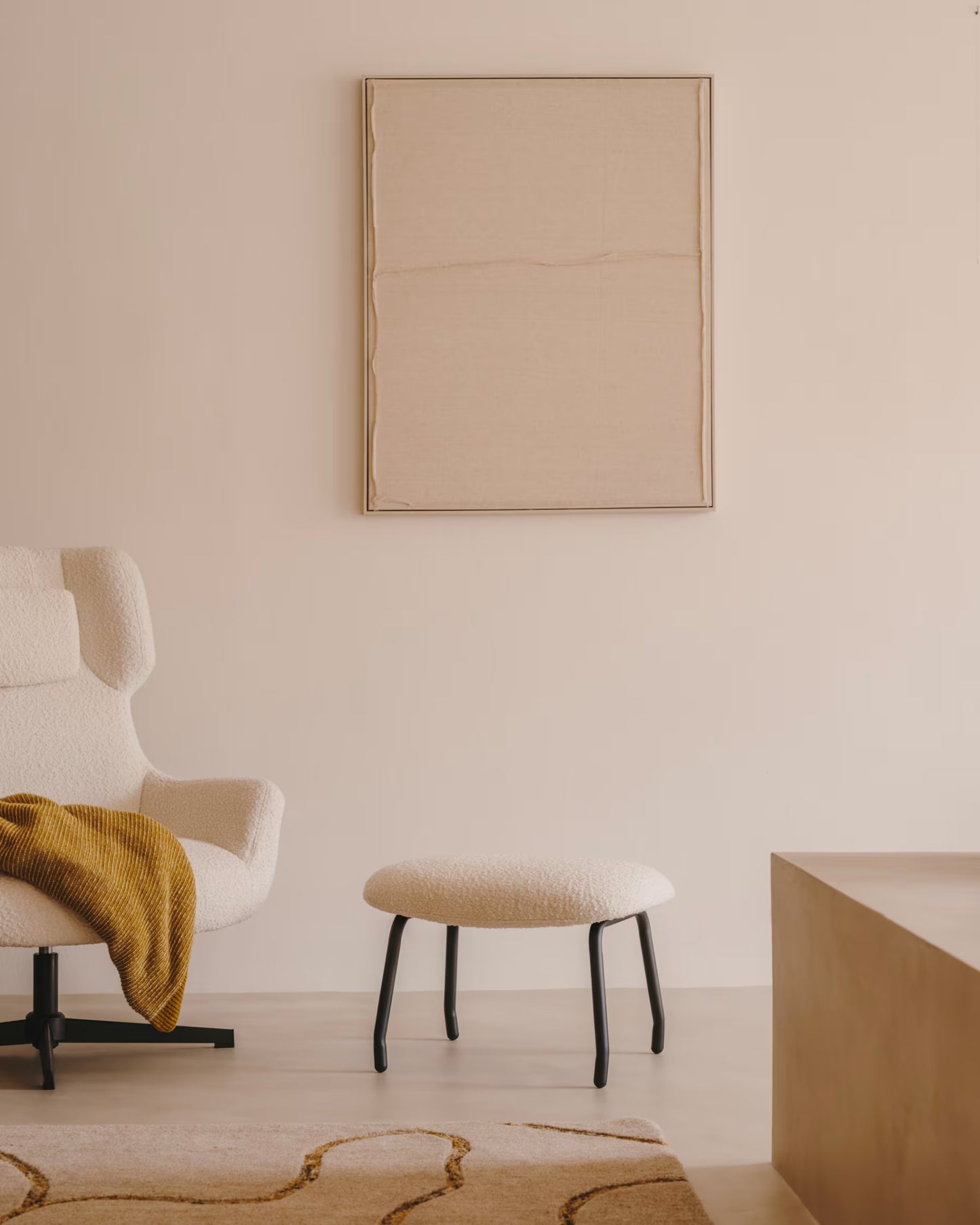 Kave Home Maha White Wall Hanging with Horizontal Line 82 x 102 cm