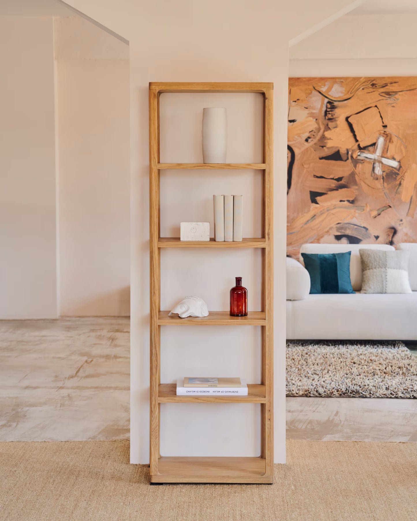 Kave Home Maymai Shelf with Solid Oak Structure 60 x 193 cm