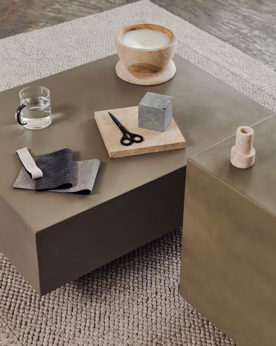 Kave Home Rustella Cement Coffee Table, 80 x 60 cm