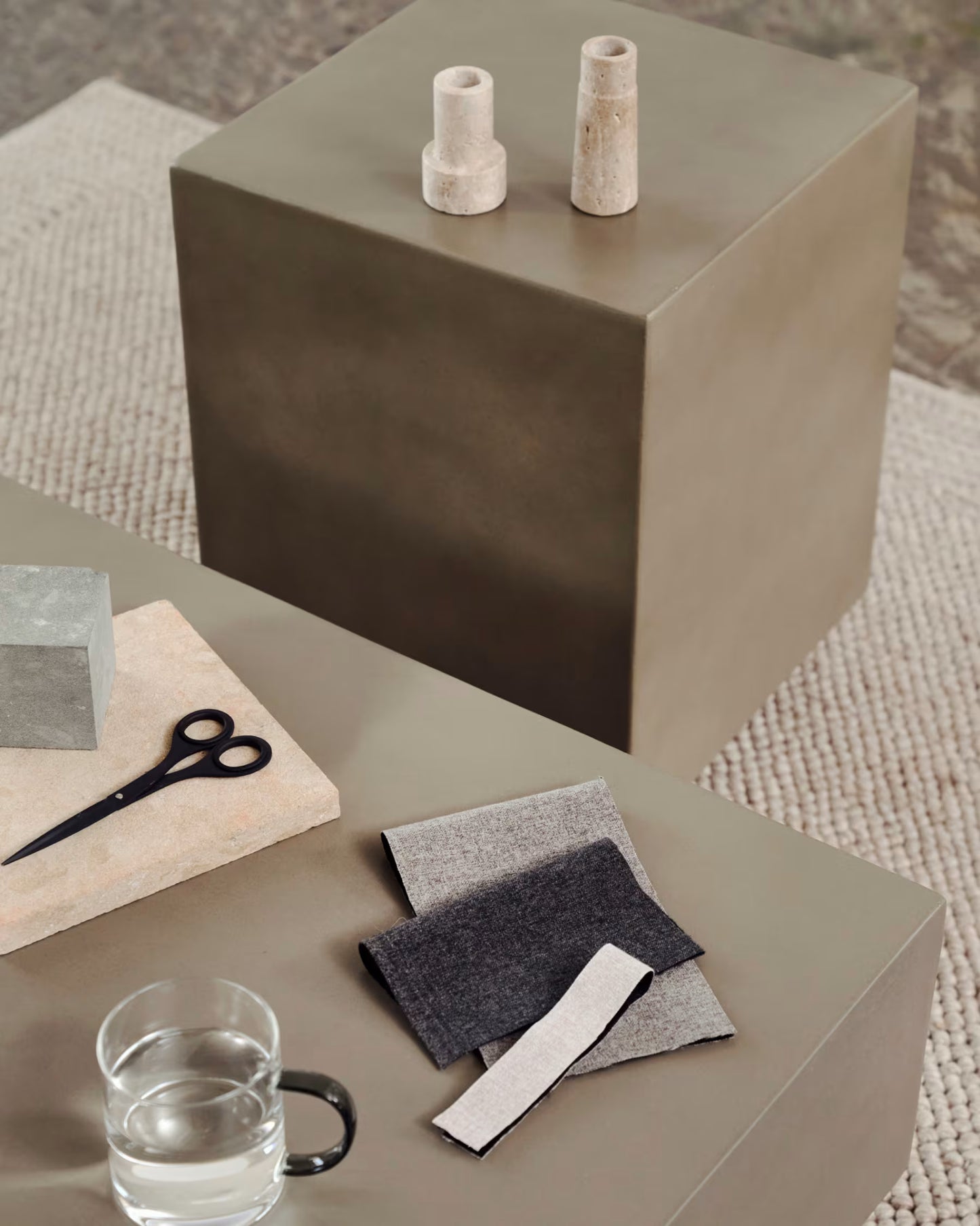 Kave Home Rustella Cement Side Table, 35 x 35 cm