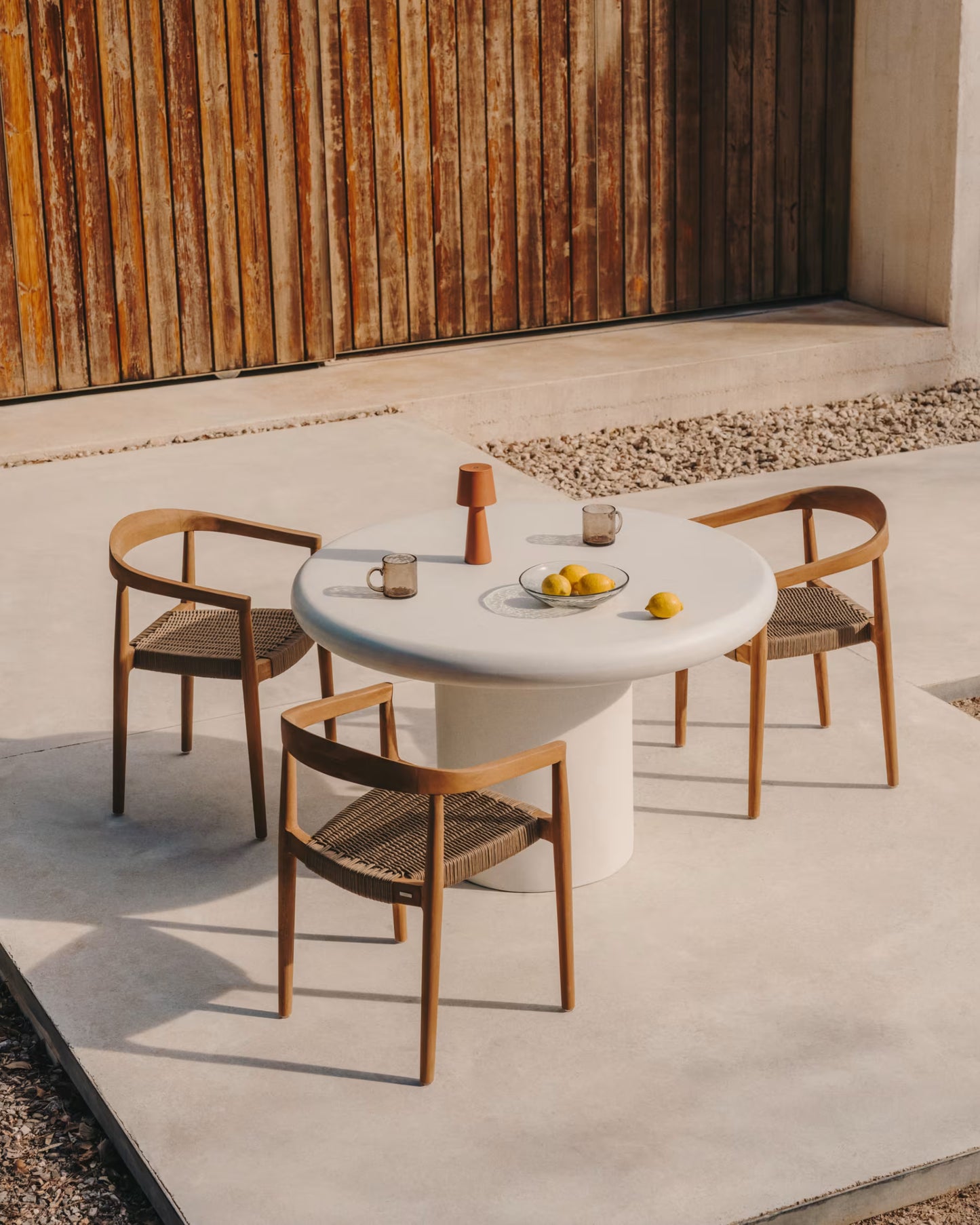 Kave Home Addaia Round Table made of White Cement Ø120 cm