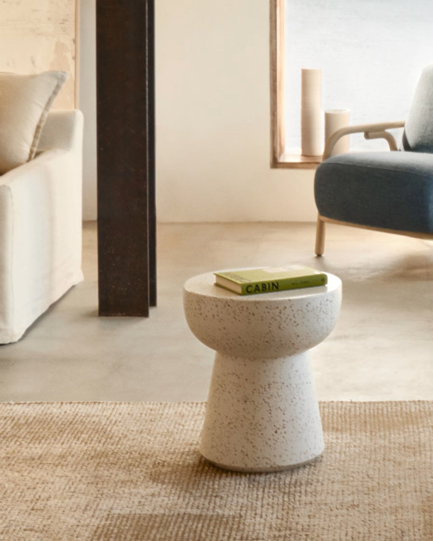 Kave Home Pada White Terrazzo Side Table, Ø 40 cm