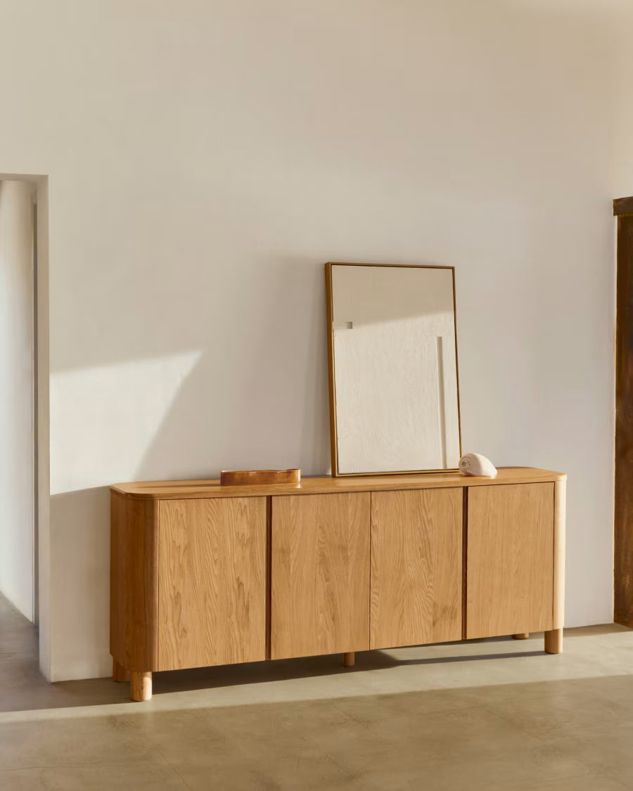 Kave Home Salaya Sideboard in Ash Plywood FSC Mix Credit, 200 cm x 79 cm