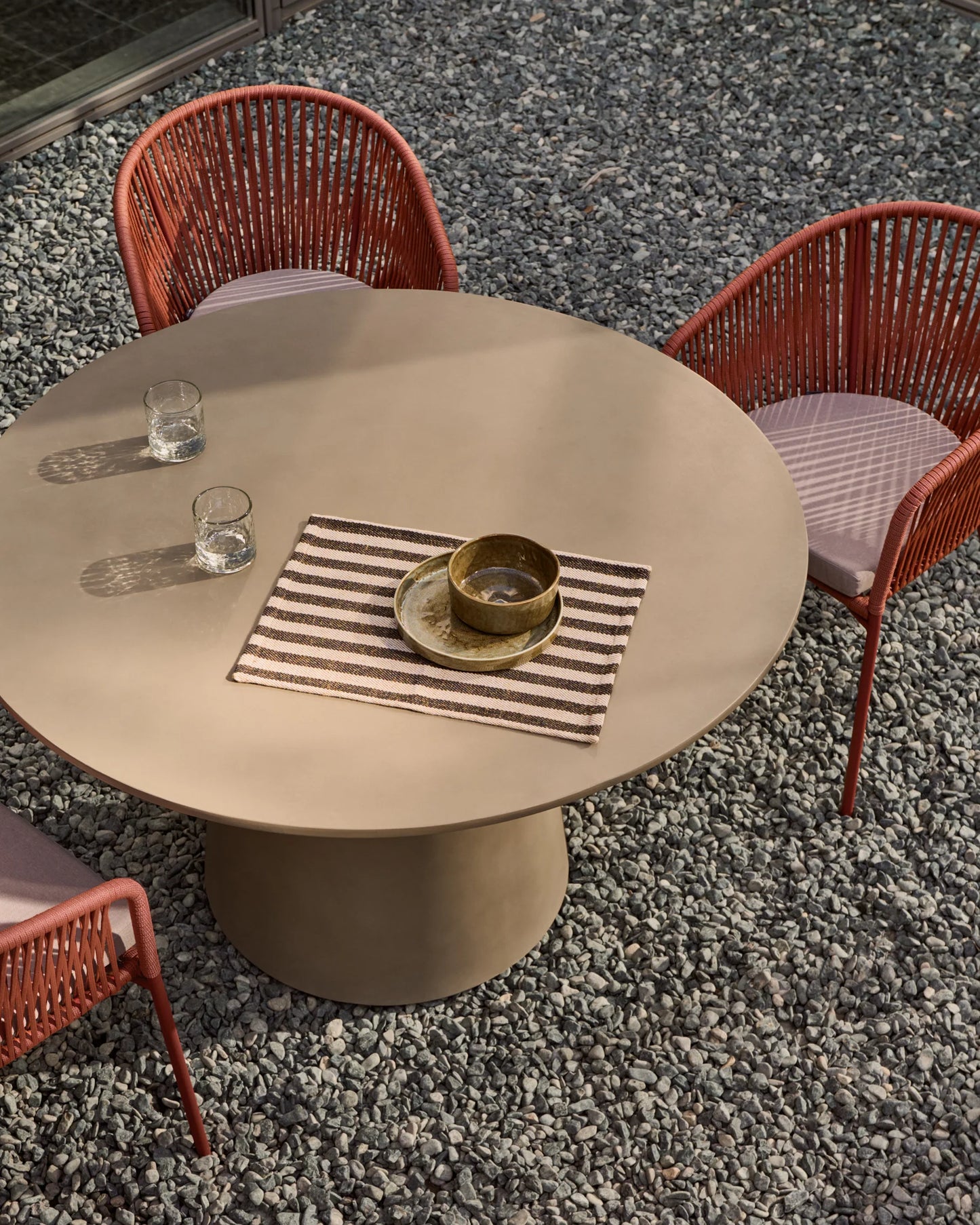 Kave Home Itai Outdoor Round Cement Table, Ø 120 cm