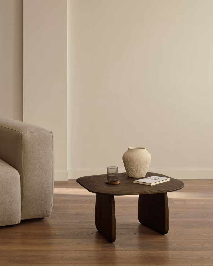 Kave Home Pirita Side Table Made from Solid Oak Wood in a Dark Finish, 71 x 70 cm FSC 100%