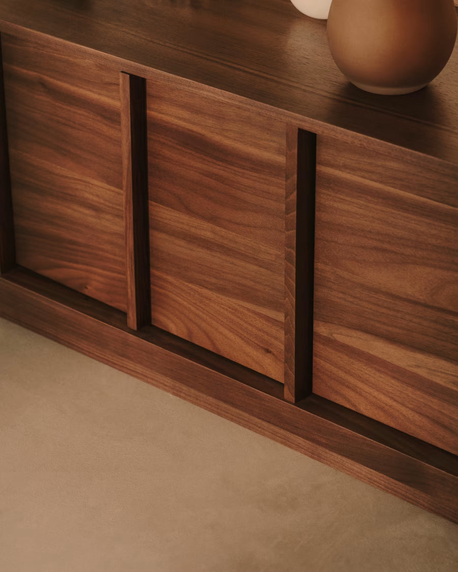Kave Home Onix TV Stand with a Walnut Veneer in a Dark Finish, 200 x 45 cm FSC Mix Credit