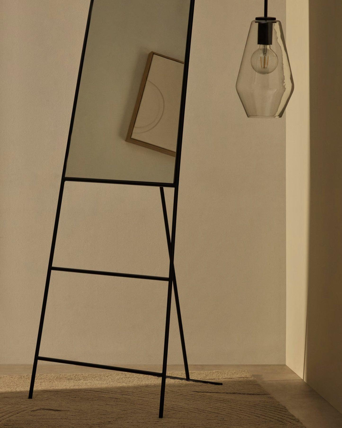 Kave Home Norland Black Metal Full-Length Mirror 55 x 166 cm