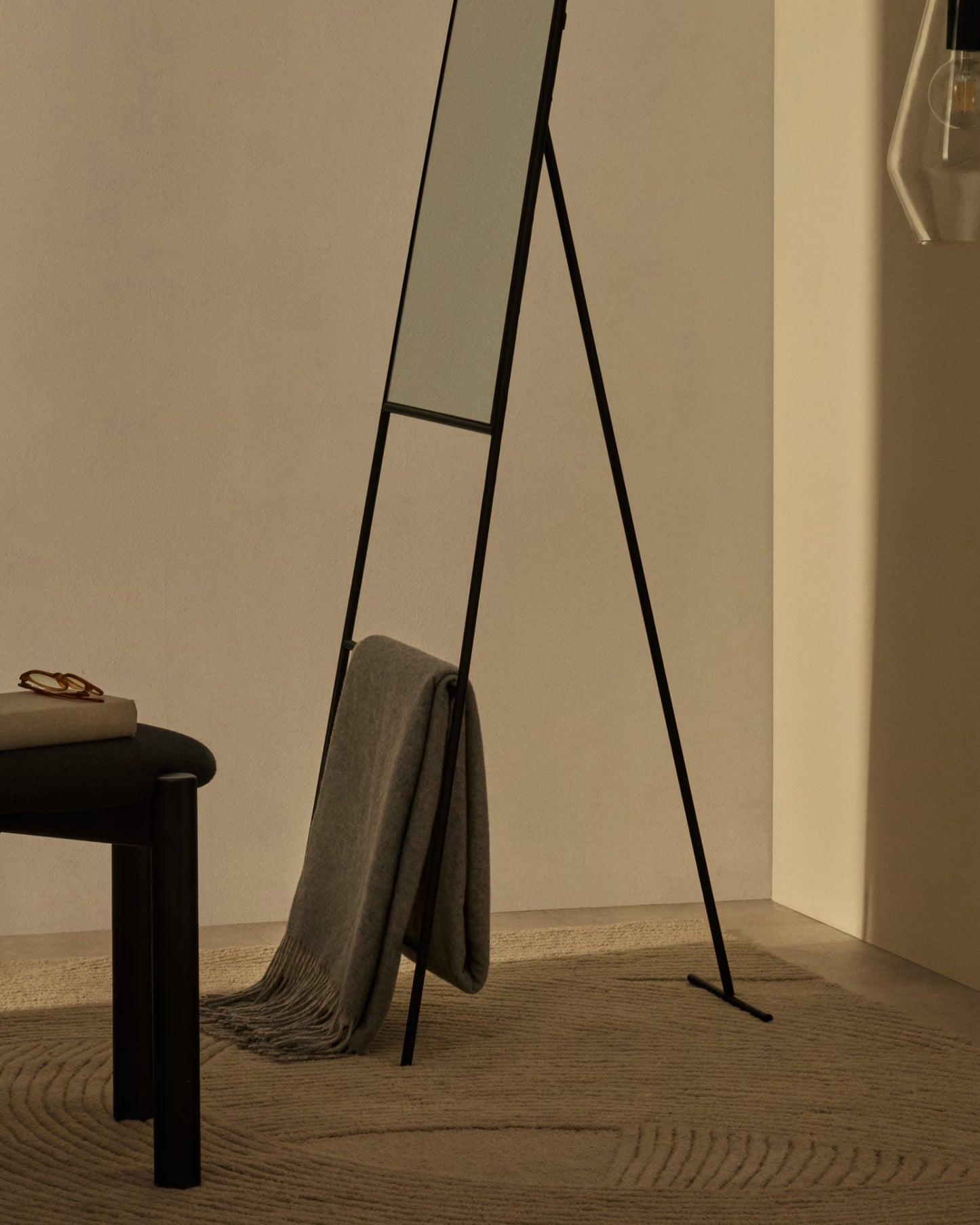 Kave Home Norland Black Metal Full-Length Mirror 55 x 166 cm