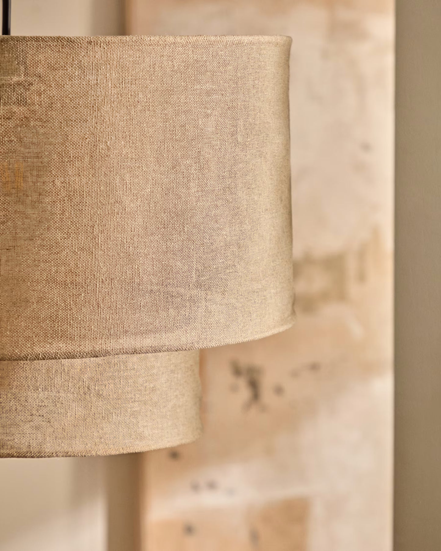 Kave Home Mariela Linen Ceiling Lamp Shade in a Beige Finish Ø 40 x 34 cm